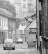 Das Haus Münzgrabenstraße 34 stand etwas in die Straßeflucht hinein - Foto Sammlung Kubinzky